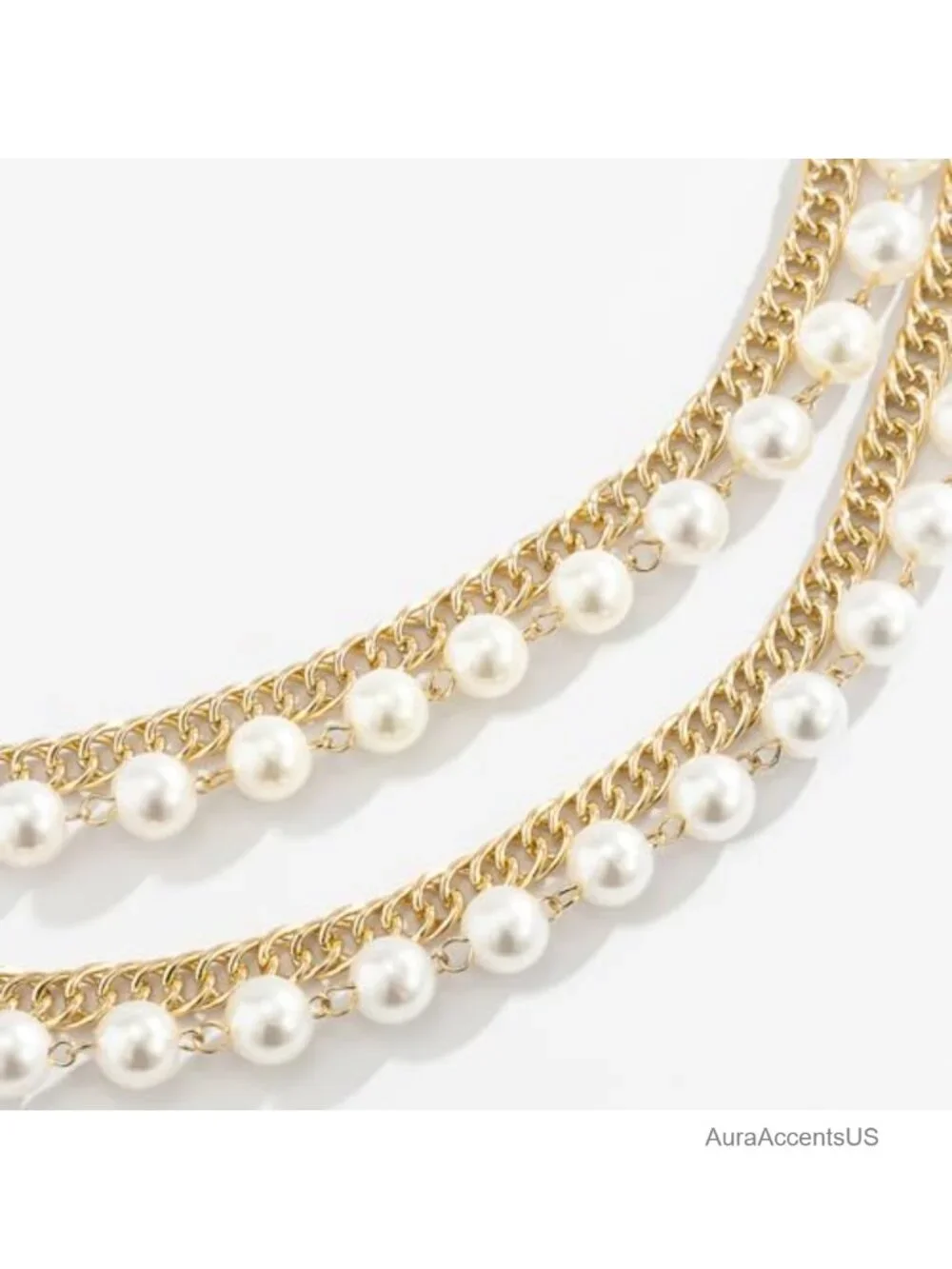 Gold Chain Belt with Pearl Sunflower Butterfly Waist Chain Plus Size Long